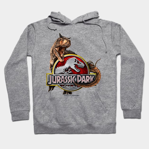 Jurassic Park velociraptor with logo design. Perfect present for mom mother dad father friend him or her Hoodie by SerenityByAlex